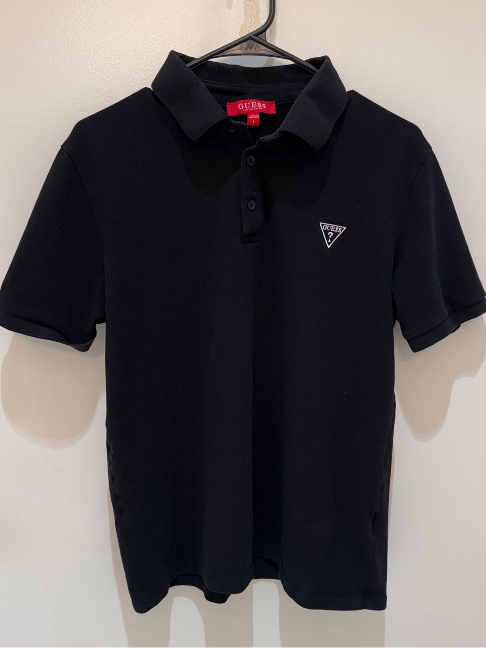 GUESS Men’s Black Polo with Triangle Logo